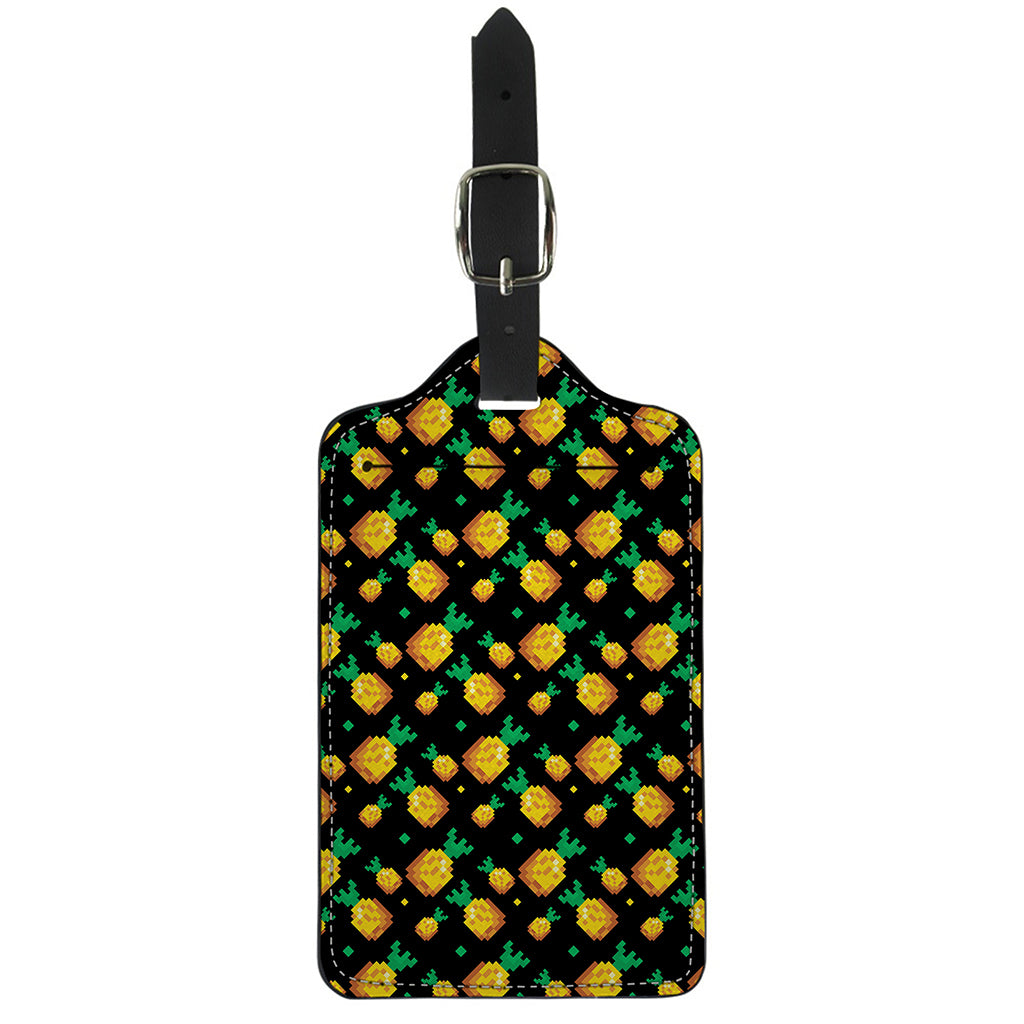 8-Bit Pixel Pineapple Print Luggage Tag