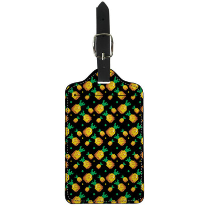 8-Bit Pixel Pineapple Print Luggage Tag