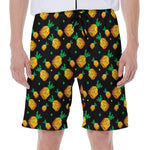 8-Bit Pixel Pineapple Print Men's Beach Shorts