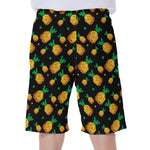 8-Bit Pixel Pineapple Print Men's Beach Shorts