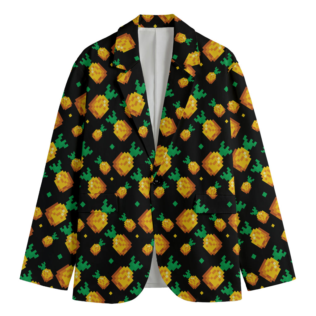 8-Bit Pixel Pineapple Print Men's Blazer