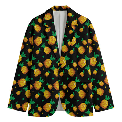 8-Bit Pixel Pineapple Print Men's Blazer
