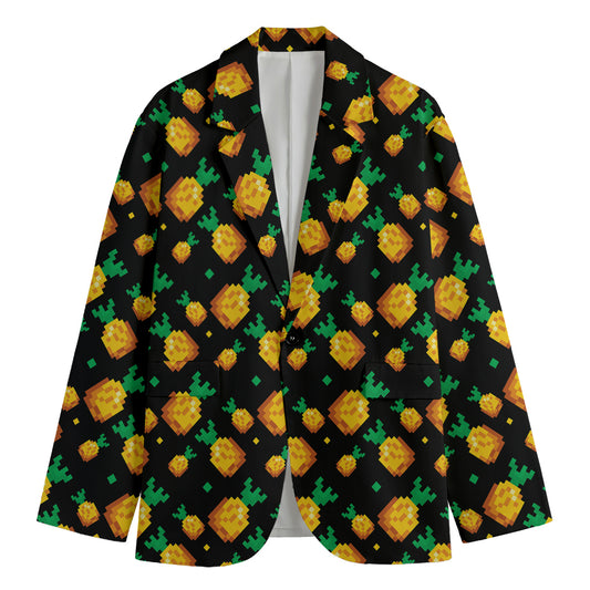 8-Bit Pixel Pineapple Print Men's Blazer