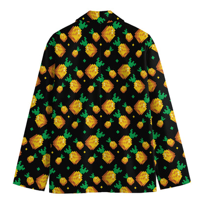 8-Bit Pixel Pineapple Print Men's Blazer