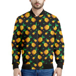 8-Bit Pixel Pineapple Print Men's Bomber Jacket