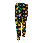8-Bit Pixel Pineapple Print Men's Compression Pants