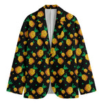 8-Bit Pixel Pineapple Print Men's Cotton Blazer