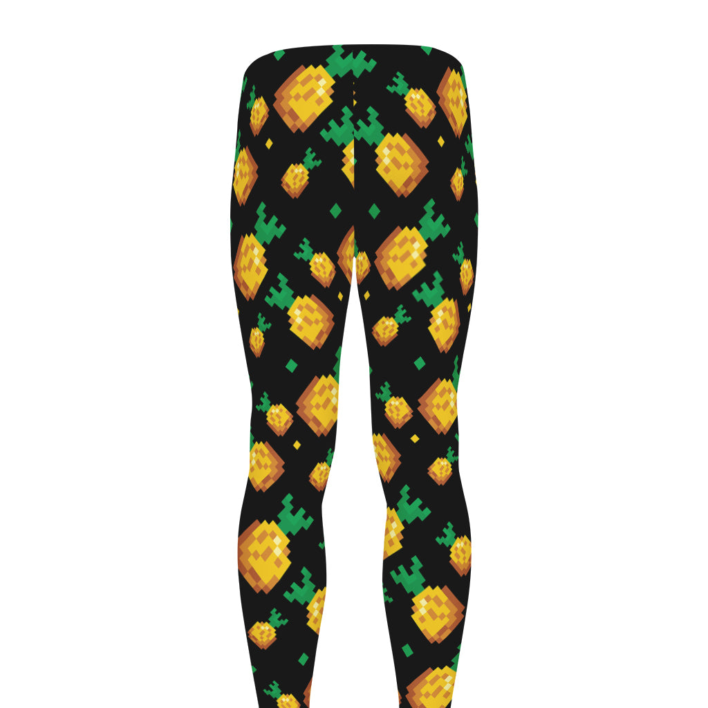 8-Bit Pixel Pineapple Print Men's leggings