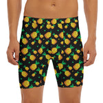 8-Bit Pixel Pineapple Print Men's Long Boxer Briefs