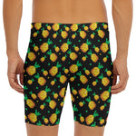 8-Bit Pixel Pineapple Print Men's Long Boxer Briefs