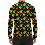 8-Bit Pixel Pineapple Print Men's Long Sleeve Rash Guard