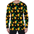 8-Bit Pixel Pineapple Print Men's Long Sleeve T-Shirt
