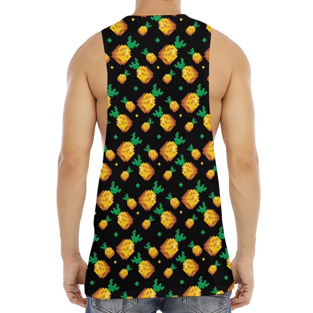 8-Bit Pixel Pineapple Print Men's Muscle Tank Top