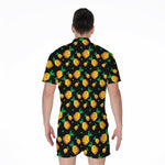 8-Bit Pixel Pineapple Print Men's Rompers