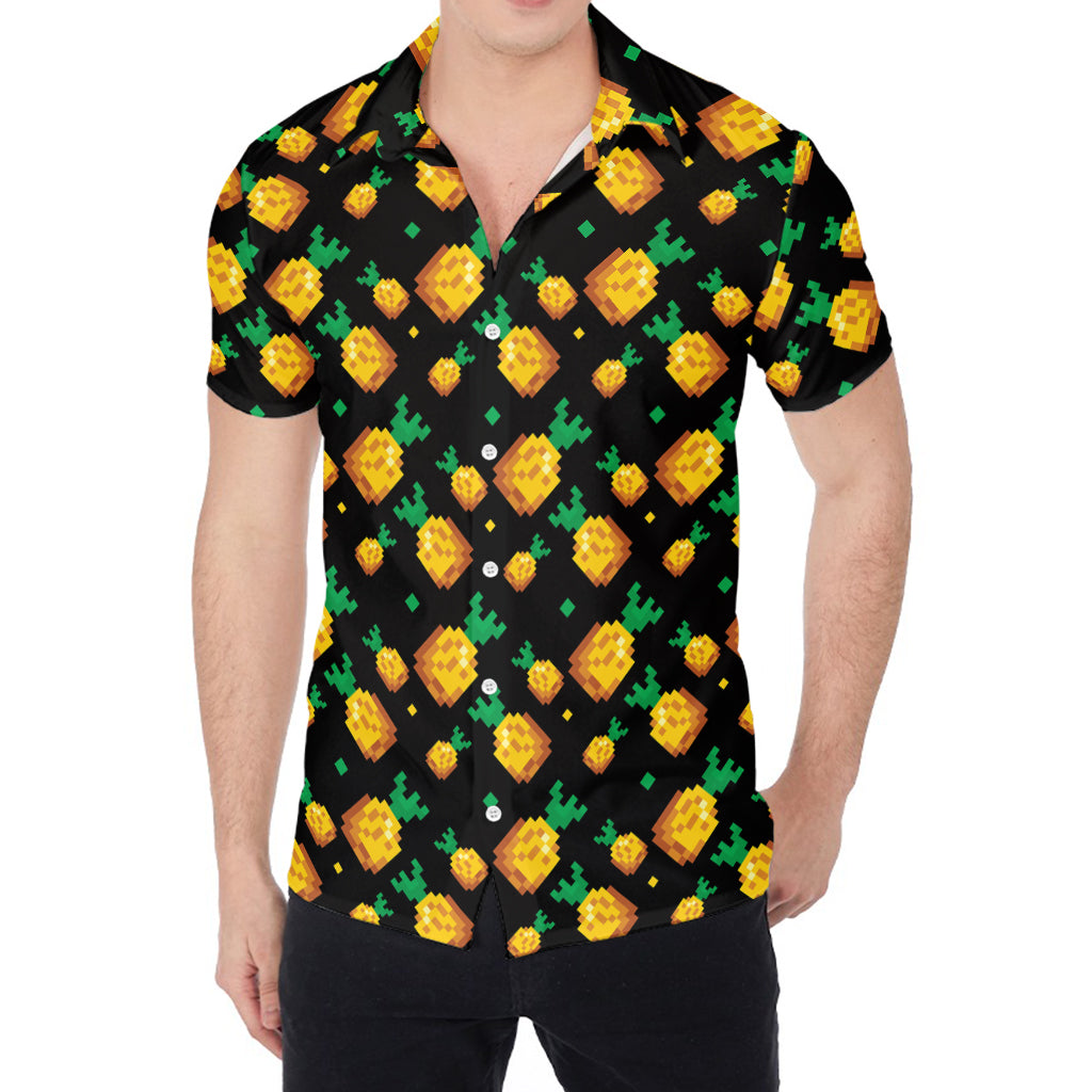 8-Bit Pixel Pineapple Print Men's Shirt