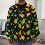 8-Bit Pixel Pineapple Print Men's Shirt Jacket
