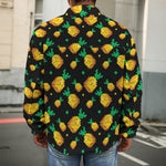 8-Bit Pixel Pineapple Print Men's Shirt Jacket