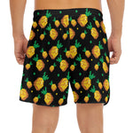 8-Bit Pixel Pineapple Print Men's Split Running Shorts