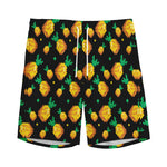 8-Bit Pixel Pineapple Print Men's Sports Shorts