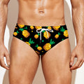 8-Bit Pixel Pineapple Print Men's Swim Briefs