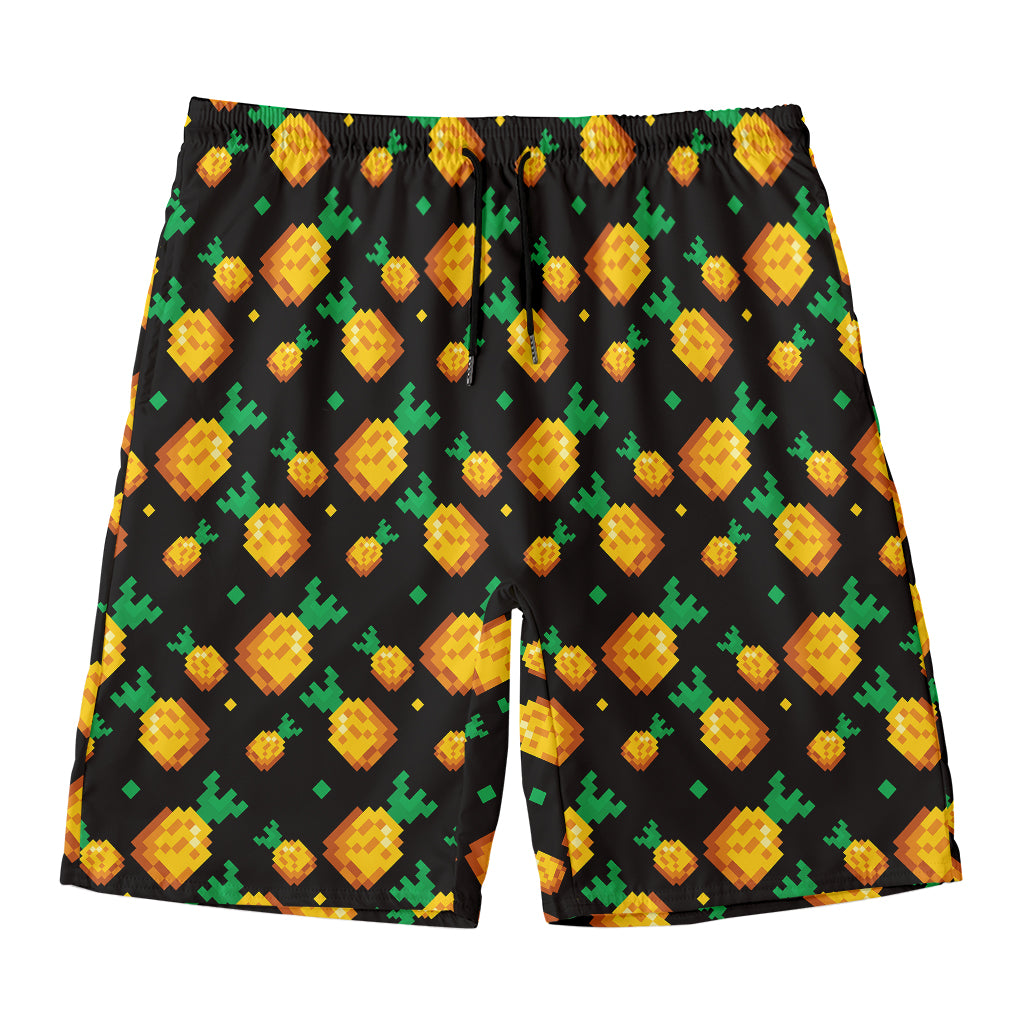 8-Bit Pixel Pineapple Print Men's Swim Trunks