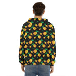 8-Bit Pixel Pineapple Print Men's Velvet Pullover Hoodie