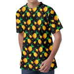8-Bit Pixel Pineapple Print Men's Velvet T-Shirt