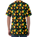 8-Bit Pixel Pineapple Print Men's Velvet T-Shirt