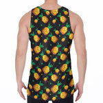 8-Bit Pixel Pineapple Print Men's Velvet Tank Top