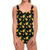 8-Bit Pixel Pineapple Print One Piece Swimsuit