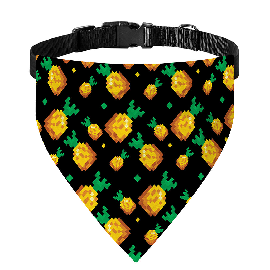 8-Bit Pixel Pineapple Print Over The Collar Dog Bandana