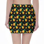 8-Bit Pixel Pineapple Print Pencil Mini Skirt
