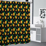 8-Bit Pixel Pineapple Print Premium Shower Curtain