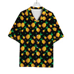 8-Bit Pixel Pineapple Print Rayon Hawaiian Shirt