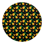 8-Bit Pixel Pineapple Print Round Blanket