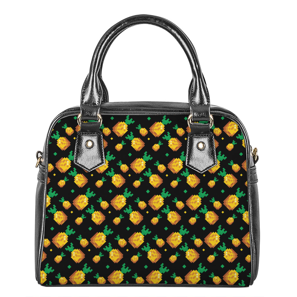 8-Bit Pixel Pineapple Print Shoulder Handbag