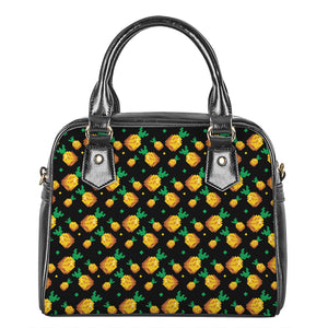 8-Bit Pixel Pineapple Print Shoulder Handbag