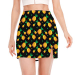 8-Bit Pixel Pineapple Print Side Slit Mini Skirt