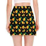 8-Bit Pixel Pineapple Print Side Slit Mini Skirt