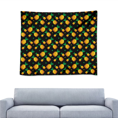 8-Bit Pixel Pineapple Print Tapestry