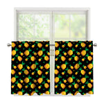 8-Bit Pixel Pineapple Print Tier Curtains