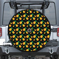 8-Bit Pixel Pineapple Print Tire Cover With Camera Hole