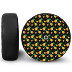 8-Bit Pixel Pineapple Print Tire Cover With Camera Hole