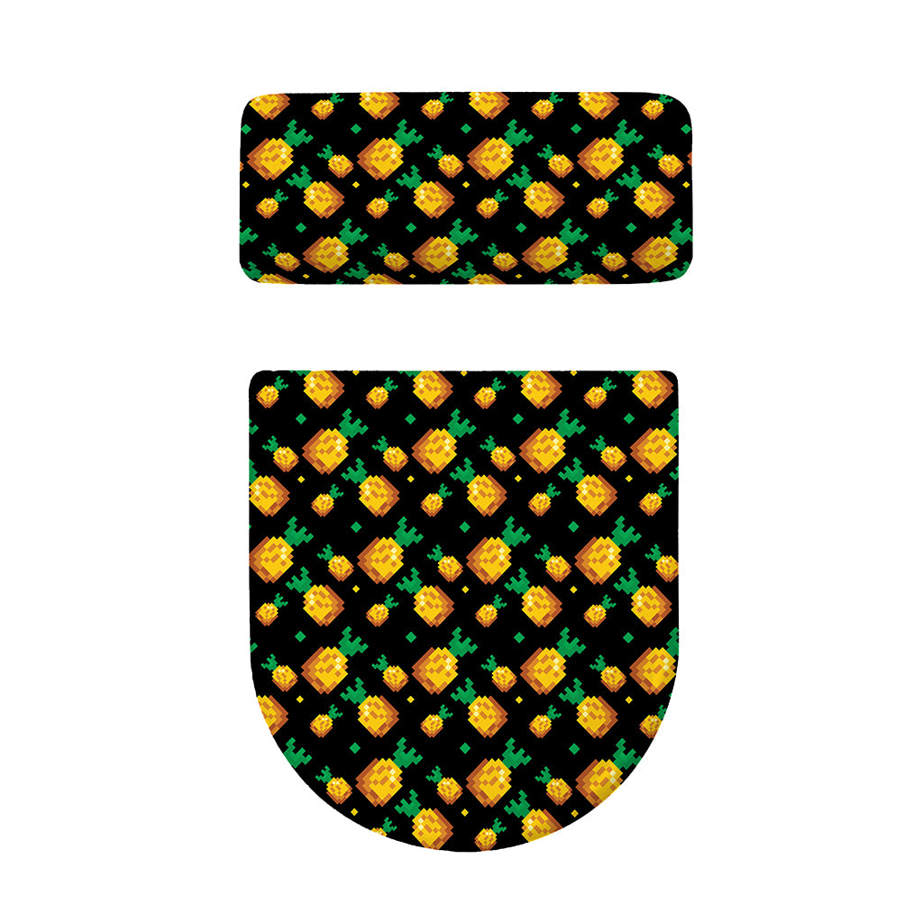 8-Bit Pixel Pineapple Print Toilet Lid And Tank Cover Set