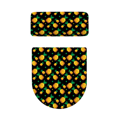 8-Bit Pixel Pineapple Print Toilet Lid And Tank Cover Set