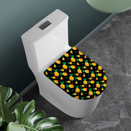 8-Bit Pixel Pineapple Print Toilet Lid Cover