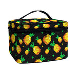 8-Bit Pixel Pineapple Print Travel Makeup Bag