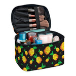 8-Bit Pixel Pineapple Print Travel Makeup Bag