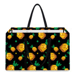 8-Bit Pixel Pineapple Print Utility Tote Bag