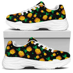 8-Bit Pixel Pineapple Print White Chunky Shoes